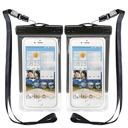 Phone Waterproof Case Universal Water Proof Cell Phone Bag Pouch with Armband Neck Strap for iPhone 7 6s 6 Plus SE 5s Note 5 4 S7 Edge Pixel XL LG G4 G5 G3 Huawei &amp; Other Devices up to 6" [2 Pack]