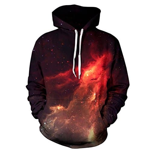 Mens Womens Unisex 3D Printed Galaxy Pattern Plus Size Hoodied Sweatshirt