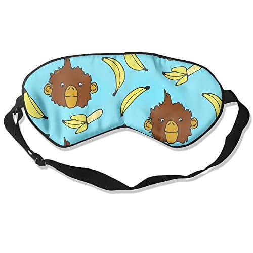 LaiER Monkey Banana Pattern Lightweight Goggles Blinders Silk Eye Sleeping Mask Soft Cover Eye Shade Plane Blindfold