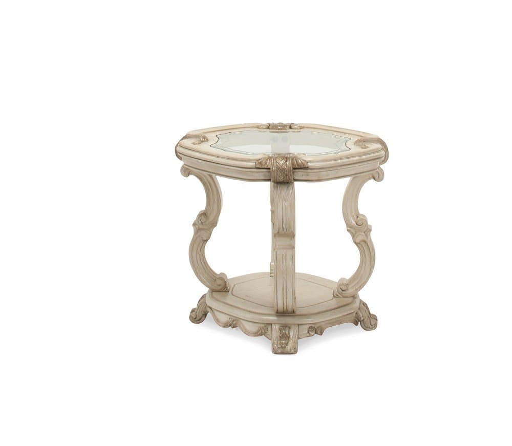 Michael Amini Platine De Royale End Table, Champagne
