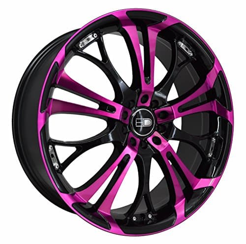 HD Wheels Spinout in Gloss Black with Machined Face &amp; Transparent Pink Finish (17x7.0"/5x100, 5x114.3, +40mm offset)