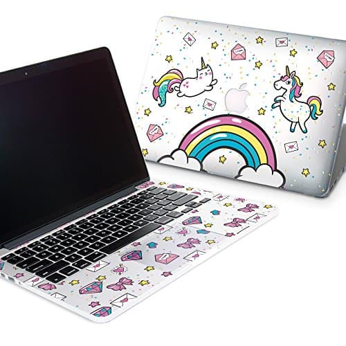 ZizzStore MacBook Hard Case and Keyboard Decal Set Protective Hard Shell with Vinyl Sticker Around Keyboard for (MacBook Air 13 (A1369, A1466), Unicorns Over The Rainbow)