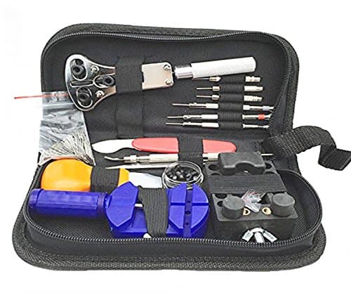 CONBEE 144 PCS Watchmaker Watch Repair Tool Kit Set Back Case Opener Adjuster Remover Spring Pin Bar