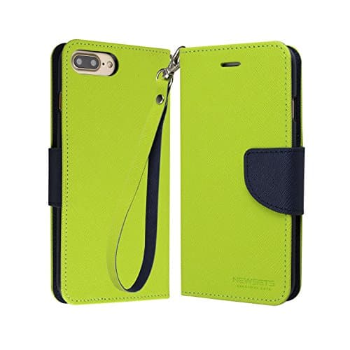 iPhone 7 Plus Case, Fancy Diary [ Drop Protection ] Newsets [ Wallet Type ] Premium PU Leather Case [ ID Credit Card Slots &amp; Cash Slot ] Stand Flip Cover for Apple iPhone 7 Plus (5.5") - Green