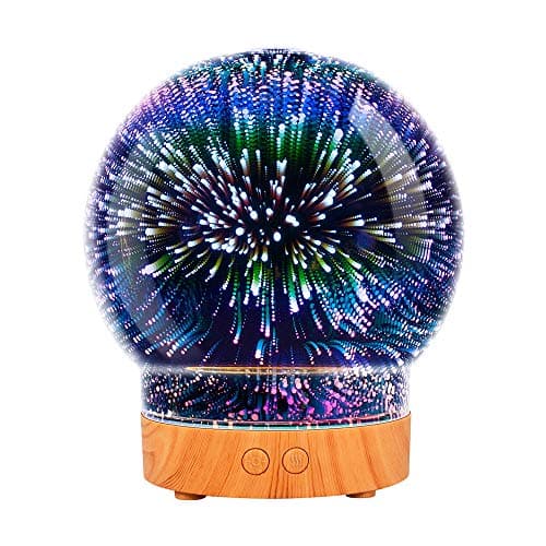 OTHWAY 3D Glass Aromatherapy Essential Oil Diffuser Super Quiet Ultrasonic Automatically Shut-Off No Beep 200ml BPA Free Humidifier for Bedroom, Living Room, Office, Yoga, Spa