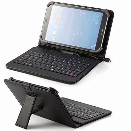 Universal 8 Inch Pu Leather Folding Folio Case Cover (8kbl) for Latte Imuz Q8 7.85" Hd P790-bqmi (Black Keyboard Case)