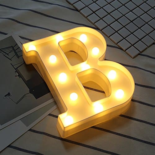SELLBINDING DIY LED Letter Lights 1PC,Light Up Placstic Alphabet Letter A-Z Wall Night Light Sign for Party Wedding Décor,Battery Operated,Warm White