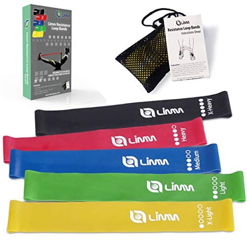 Limm Resistance Bands Exercise Loops - 12-inch Workout Flexbands for Physical Therapy, Rehab, Stretching, Home Fitness and More - Includes Bonus EBooks, Instruction Manual, Online Videos & Carry Bag
