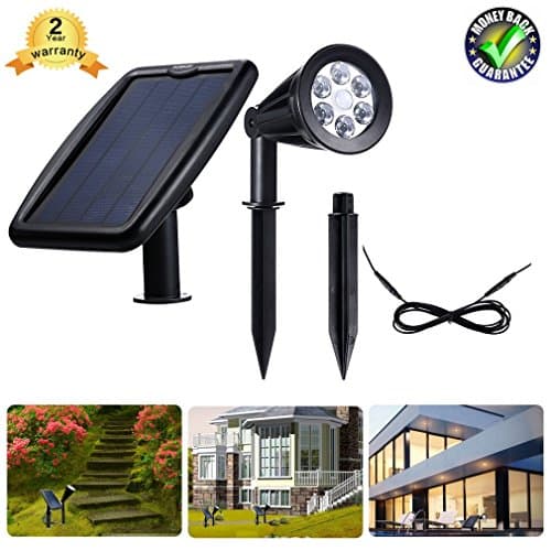 Solar Spotlights landscape lighting outdoor Waterproof Split-Style Adjustable 6 LED NEW 2018 Wall patio lights with Automatic Sensor for Driveway, Yard, Lawn, Pathway, Garden