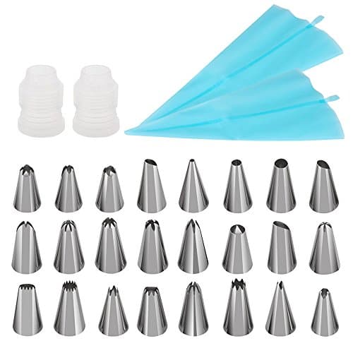 24 Piece Cake Decoration Icing Tips Set, Jree Ash Professional Stainless Steel Icing Tip Set ,Cake Decorating Tips Kits,[Fits Beginners] Cakes Cupcakes Cookies Pastry