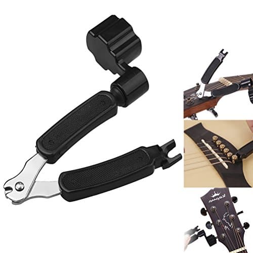 Waxun Premium 3-In-1 String Cutter, Multifunctional Guitar String Winder and Pin Puller Guitar Maintenance Tool For Electric & Acoustic String