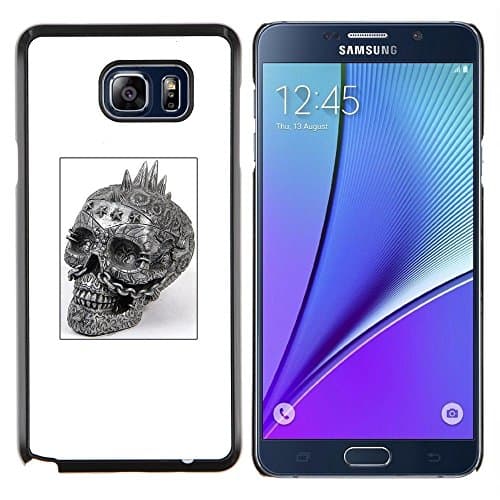 For Samsung Note 5 N9200 N920 - SKULL PUNK ROCK WHITE BLACK POSTER /Design Hard Plastic Protective Case Slim Fit Cover/ - Super Marley Shop -