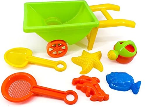 7-Pieces Beach Sand Toys Set Including Large Trolley