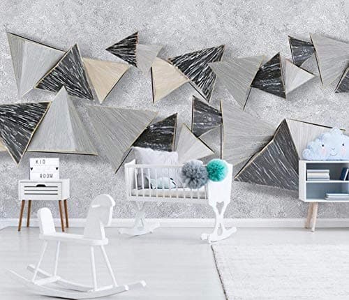 Wallpaper 3D Mural Modern Minimalistic Abstract Geometric Gray Wall Murals for Living Room and Bedroom Wall Decor