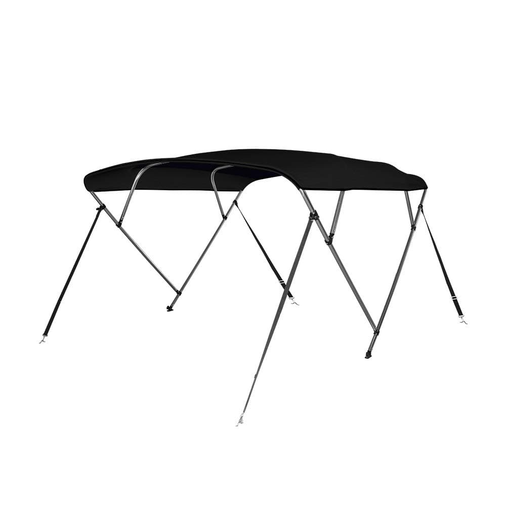 Seamander 3-4 Bow Bimini Top Boat Cover 4 Straps for Front and Rear Includes with Mounting Hardware(Included Support Pole)