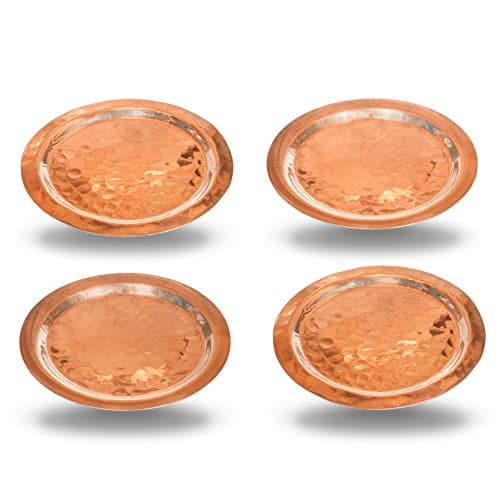 Handmade Pure Copper Coasters | Coasters for Drinks | Perfect Compliment to Moscow Mules (Set of 4)