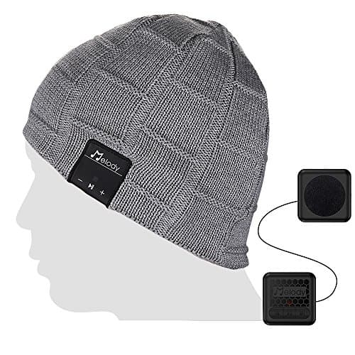 Bluetooth Beanie Music Hat, Coeuspow Smart 4.1 Wireless Music Beanie Hat, Soft Warm Beanie Hat with Built-in Microphone and HD Stereo, Hand-Free Calling & Listen to Music Outdoor in Winter (Grey)