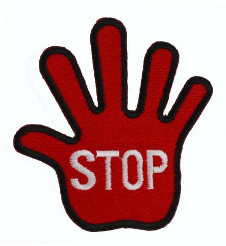 Brand-new Red Stop Hand Iron On Patch For Kids Baby - High Quality