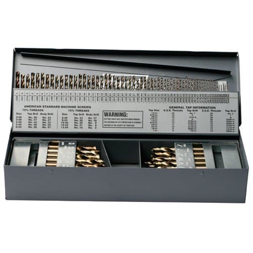 TTC A3789-SMCO 3-in-1 115 Pc Cobalt RH Screw Machine (Stub) Drill Set