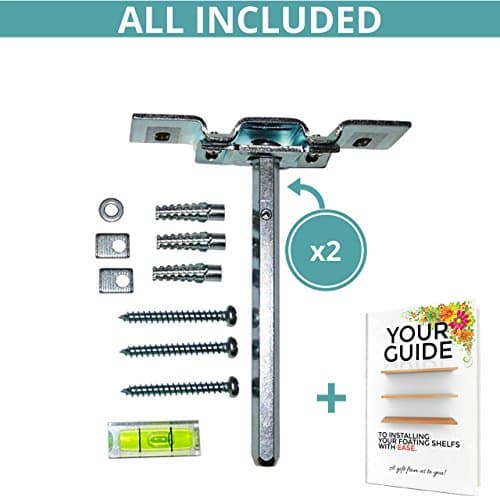 Floating Shelf Brackets - Blind Shelf Supports (Set of 2) Universal &amp; Custom Bracket Pair to Mount DIY Wood Shelves Flush to Wall - Completely Concealed Makes a Perfect Surface Display Shelf