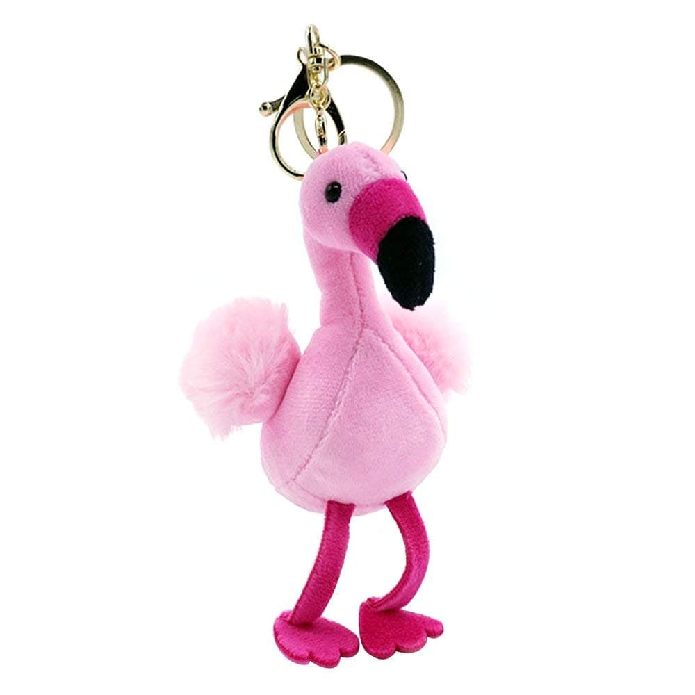 Plush Flamingo Stuffed Doll Keychain Bag Charm