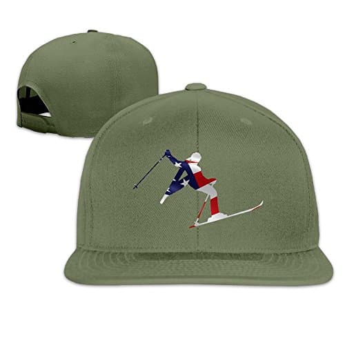 DE43sd Caps Alpine Skiing American Flag Unisex Plain Caps Adjustable Activities Hats