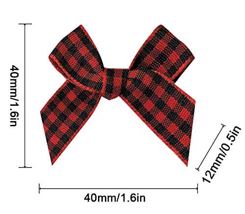 16 Color Pre-Tied Red+Black Satin Gift Bows (pack of 50)