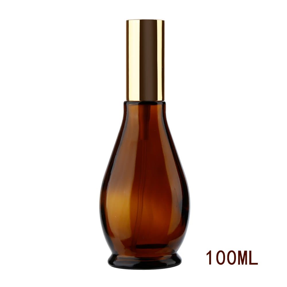 Amber Glass Bottle, 2pcs Gourd-shaped Perfume Cosmetic Sprayer Atomizer for Travel (4 sizes Optional)
