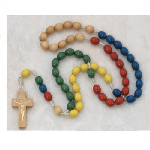 MULTICOLOR WOOD MISSION ROSARY