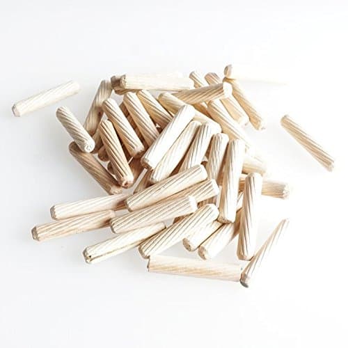 GOODYO 100 Pack 3/8 x 1 1/2 Wooden Dowel Pins Multi Fluted and Beveled Dutch Wood Plug Pin
