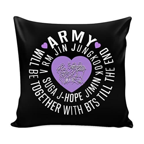 Army will be together with BTS Till The End Decorative Throw Pillow Case Cushion Cover 16 X 16 Inch (Black) V3