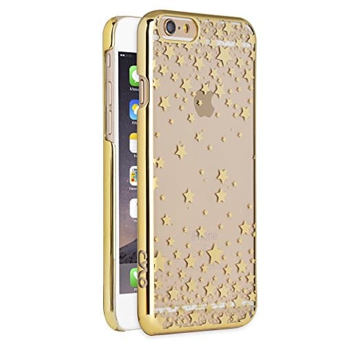 CYLO Metallic Printed iPhone 6 and 6S Case, Ultra-Thin and Lightweight with Vibrant colors and Trendy Fashion Prints (Gold Star)