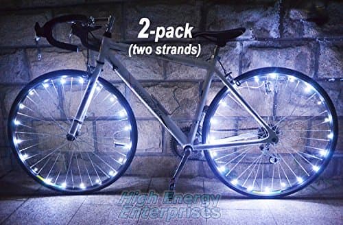 High Energy Enterprises LED BikeStrings - Bright, Flexible Wire MicroLED Light Strings - Dazzling Display - Light up Your Bike! Cast Light All Around You. Be Safe: Be Visible - Be seen!