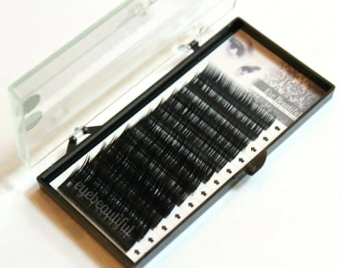 Eye Beautiful Premium Silk Lash Tray B Curl Mixed Lengths for Eyelash Extensions (0.25mm thickness)