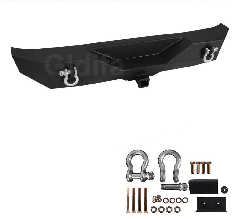 Gldifa Black Textured Rear Bumper Guard Fit 1987-2006 Jeep Wrangler TJ/YJ