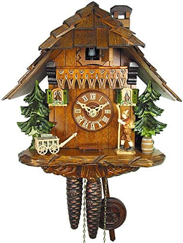 German Cuckoo Clock 1-day-movement Chalet-Style 10.00 inch - Authentic black forest cuckoo clock by August Schwer