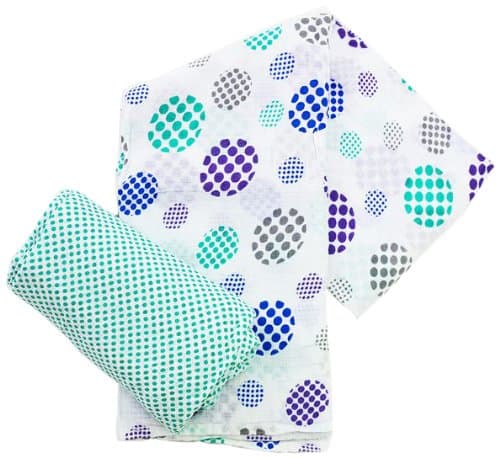 Plum Collections Pattern Cotton Muslin Squares Swaddle Wraps Spots Design (Pack of 2, X-Large)