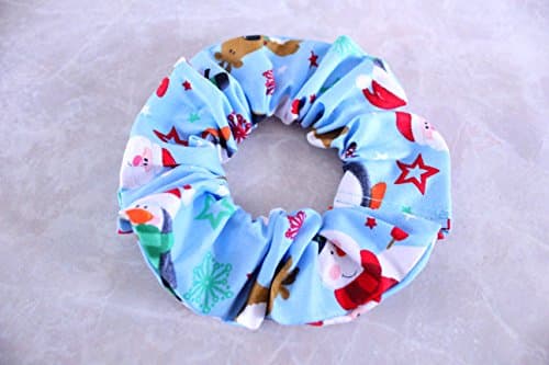 Christmas Santas Helpers Hair Scrunchie 100% Ccotton