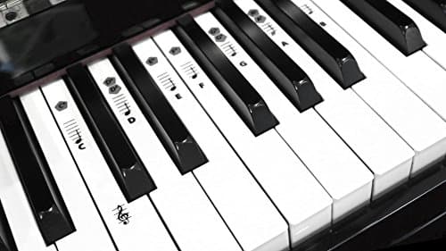 Piano Stickers / Decals for Keyboards, Notes for Fast Music Learning, Removable, Musical Instruction, Perfect for Kids and Beginners, For 49 / 61 / 76 / 88 (Silver)
