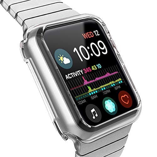 HYKS Compatible with Apple Watch Series 4 Case 44mm, Clear Soft Bumper Case Replacement for iWatch Cover