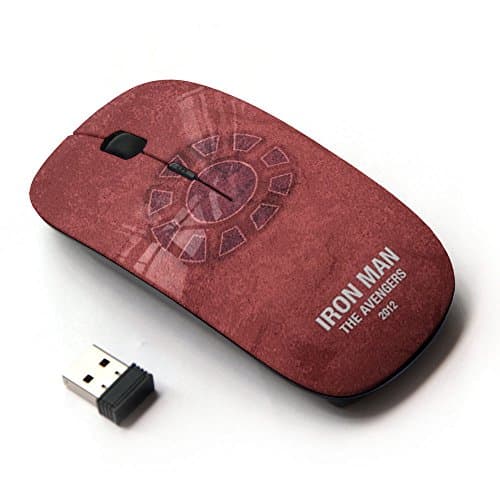 Planetar Colorful PrinTed Ultra-thin Wireless Optical 2.4Ghz Mouse - Black ( Iron man )