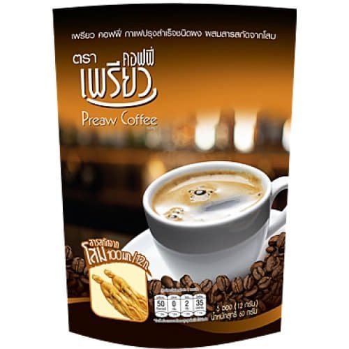 Preaw Ginseng Coffee 10 Sachets Net Wt. 120g.