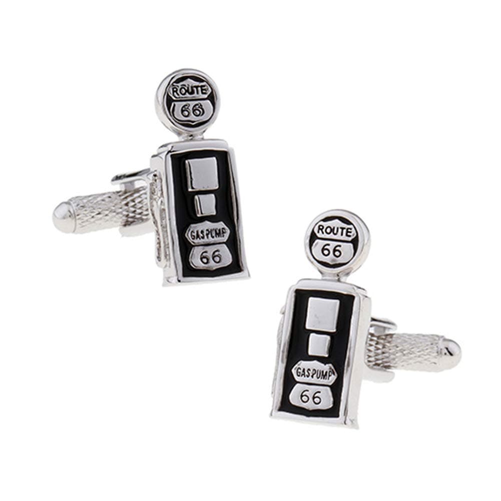 Onyx-Art Route 66 Gas Pump Retro Cufflinks