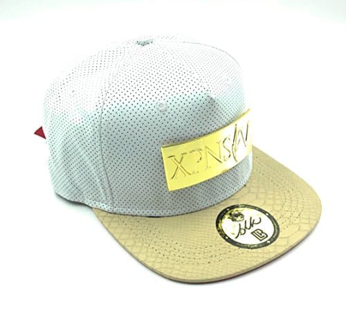 Gold Supreme by B L K : 24k Gold Xpensive Strapback - White Perforated &amp; Snakeskin