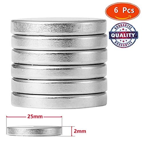 Premium Pack 6 Brushed Nickel Magnetic Push Pins, Bonus Magnet - Fridge Magnets, Office Magnets, Dry Erase Board Magnets, Refrigerator Magnets, Whiteboard, Map, Magnetic Pins, Pawn Style