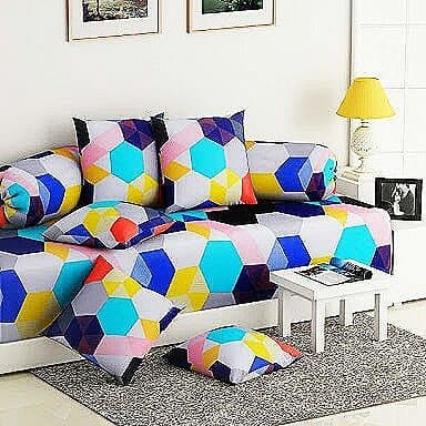 Choice homes Cotton 149 TC Diwan Set (Standard_Multicolour)