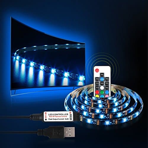 TV light strip , USB light strip 200cm(6.56Ft) TV Backlight Kit Flexible 5050 RGB TV Background lighting kit with 5V USB cable and RF 17 key Remote