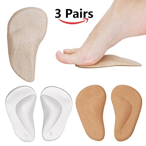 Arch Support Insoles for Flat Feet,Zakaco Gel Arch Support Inserts for Plantar Fasciitis, Relieve Pain for Women and Men - 3Pairs