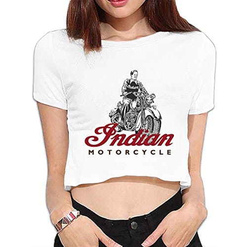 Indian Motorcycle Female Unique Short Sleeve Bare Midriff