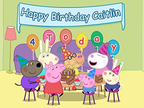 Peppa Pig Rectangle Cake Topper (Best Quality) (7.5" x 10")